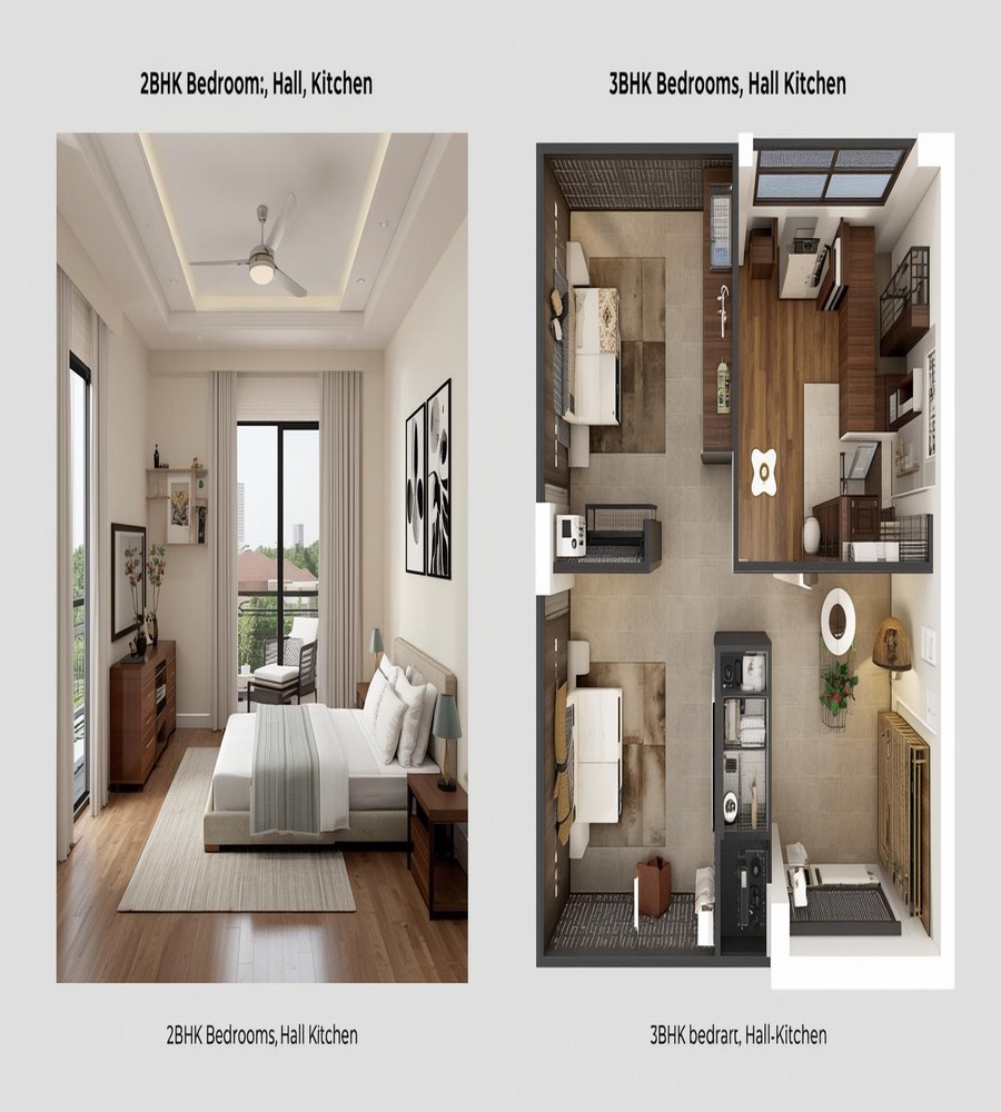 2BHK and 3BHK Interiors